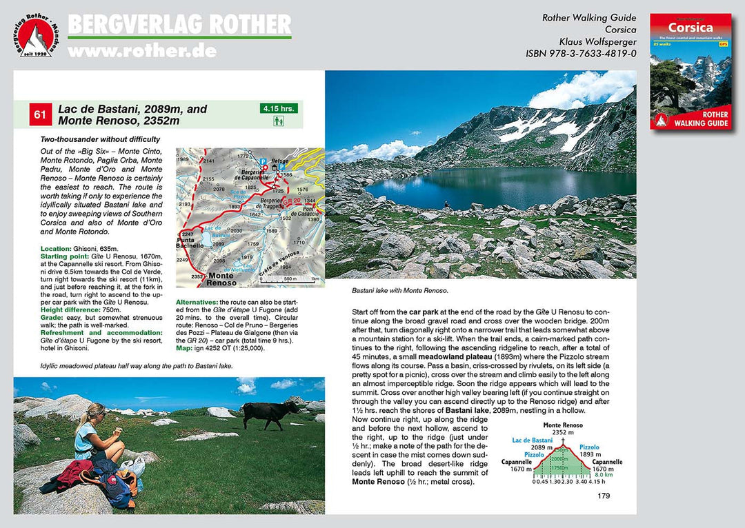 Guide de randonnée (en anglais) - Corsica | Rother guide de randonnée Rother 