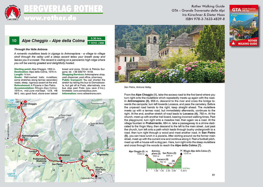 Guide de randonnée (en anglais) - Grande Traversata delle Alpi (GTA) | Rother guide de randonnée Rother 
