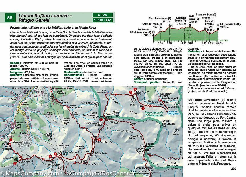 Guide de randonnée Rother - GTA La grande Traversée des Alpes italiennes (à travers le Piémont jusqu'à la Méditerranée) - La Compagnie des Cartes