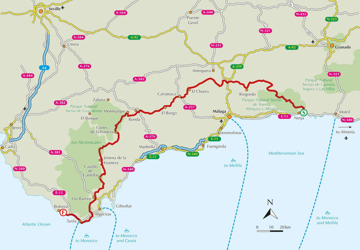 Guide de randonnées (en anglais) - Andalucian Coast to Coast, from the Mediterranean to the Atlantic | Cicerone guide de randonnée Cicerone 