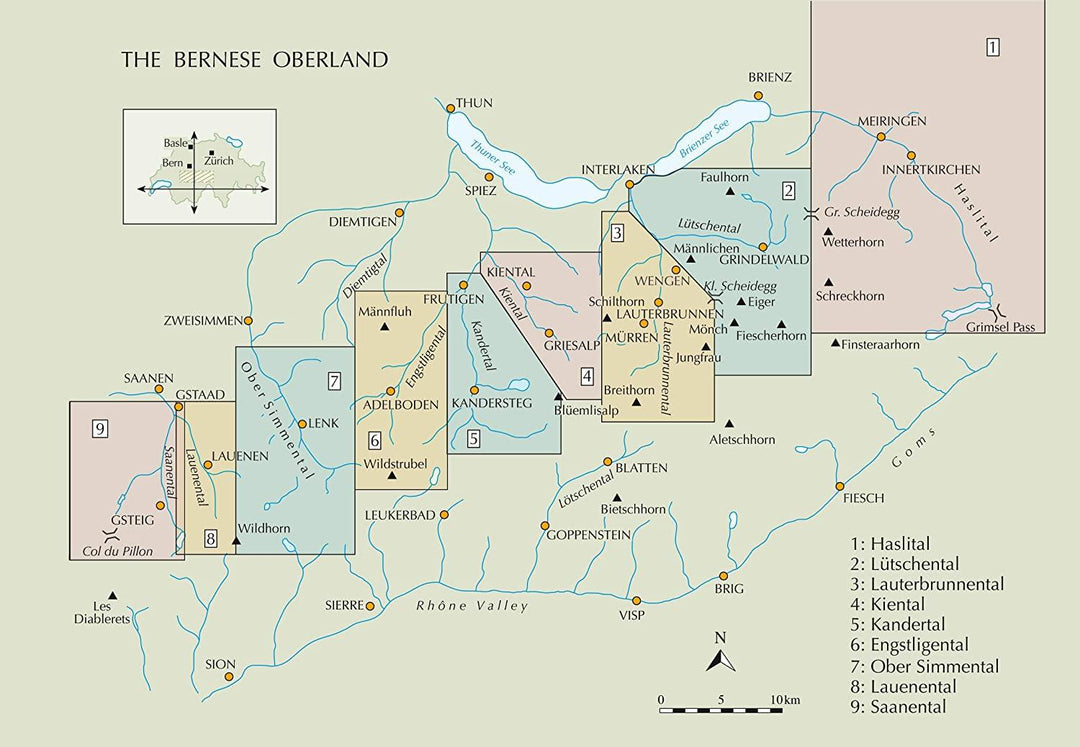 Guide de randonnées (en anglais) - Bernese Oberland : Over 100 Walking Routes (Suisse) | Cicerone guide de randonnée Cicerone 