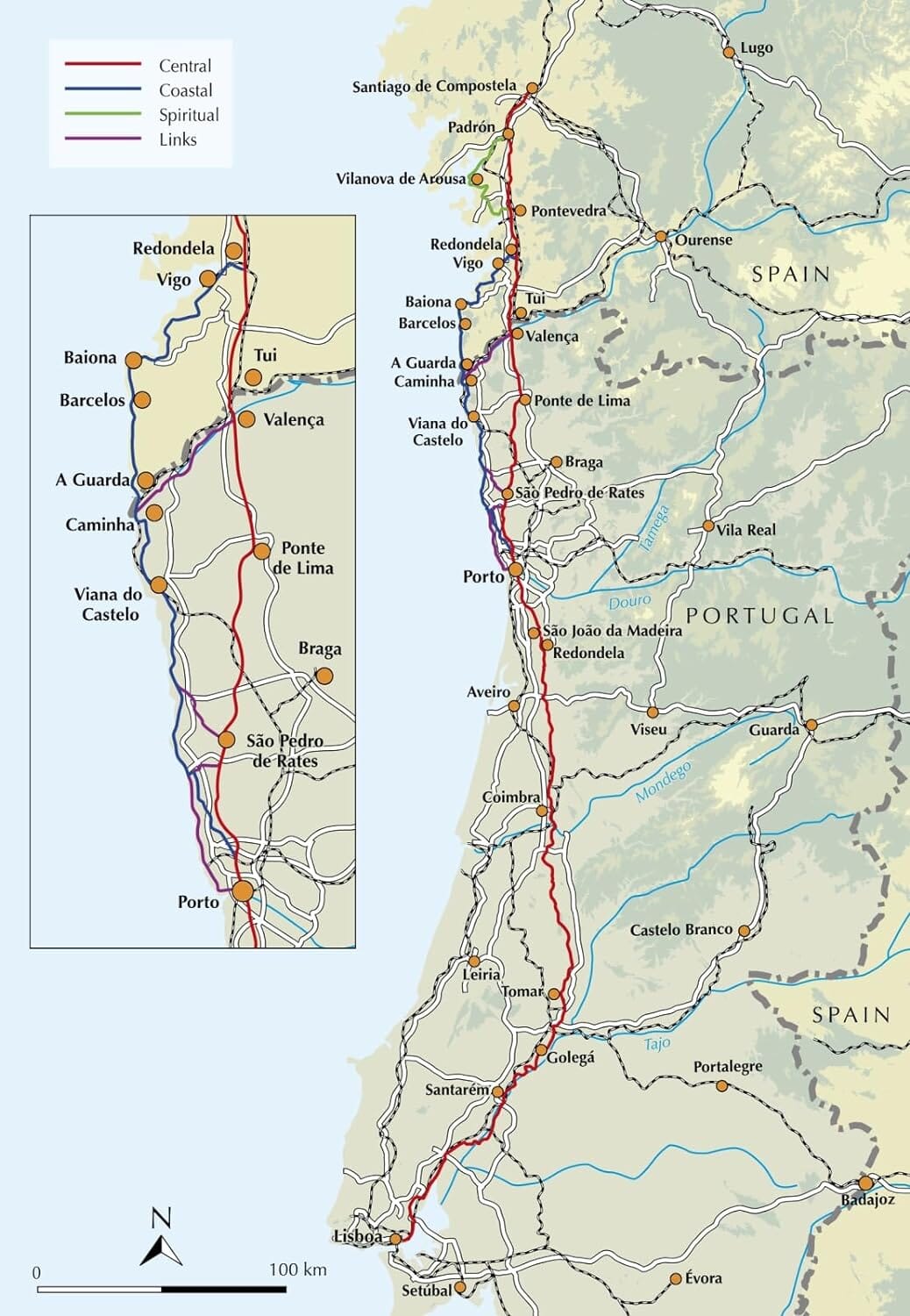 Guide de randonnées (en anglais) - Camino Portugués from Lisbon & Porto to Santiago | Cicerone guide de randonnée Cicerone 