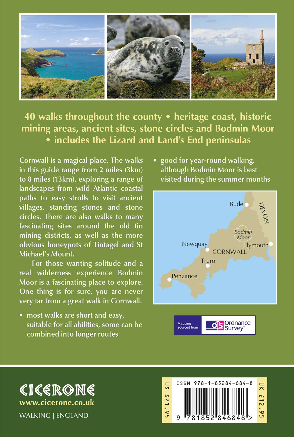 Guide de randonnées (en anglais) - Cornwall : 40 coast, country & moorland walks | Cicerone guide de randonnée Cicerone 