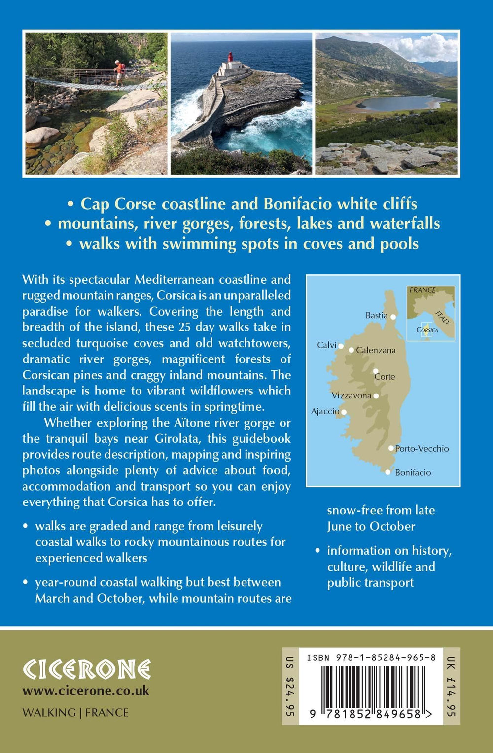 Guide de randonnées (en anglais) - Corsica : 25 Day Walks | Cicerone guide de randonnée Cicerone 