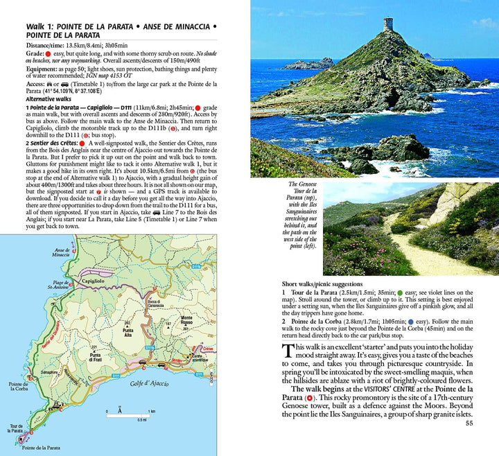 Guide de randonnées (en anglais) - Corsica | Sunflower guide petit format Sunflower 
