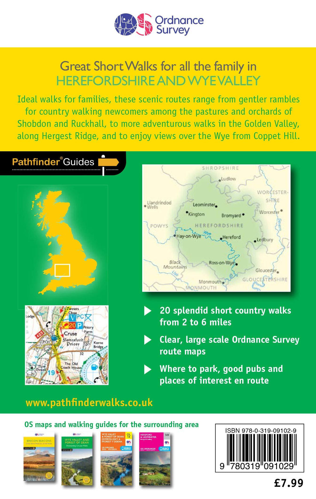Guide de randonnées (en anglais) - Herefordshire & the Wye Valley (Angleterre) | Ordnance Survey - Pathfinder guides guide de randonnée Ordnance Survey 