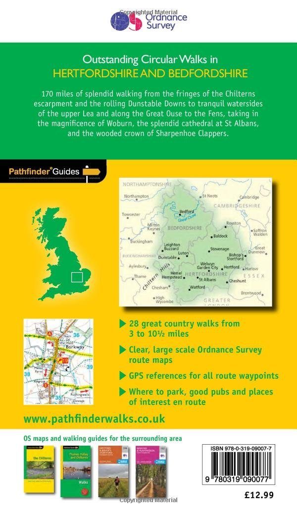 Guide de randonnées (en anglais) - Hertfordshire, Bedfordshire (Angleterre) | Ordnance Survey - Pathfinder guides guide de randonnée Ordnance Survey 