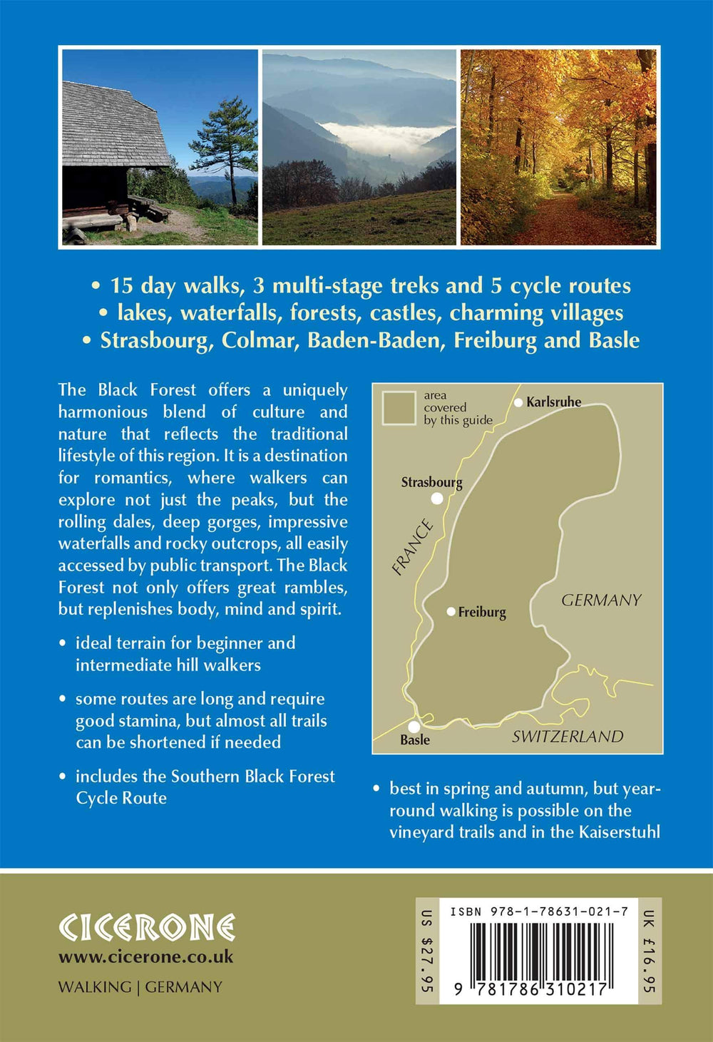 Guide de randonnées (en anglais) - Hiking and Biking in the Black Forest | Cicerone guide de randonnée Cicerone 