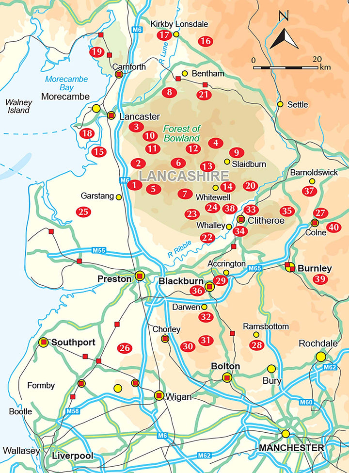 Guide de randonnées (en anglais) - Lancashire, 40 walks throughout the county including the Forest of Bowland and Ribble Valley | Cicerone guide de randonnée Cicerone 