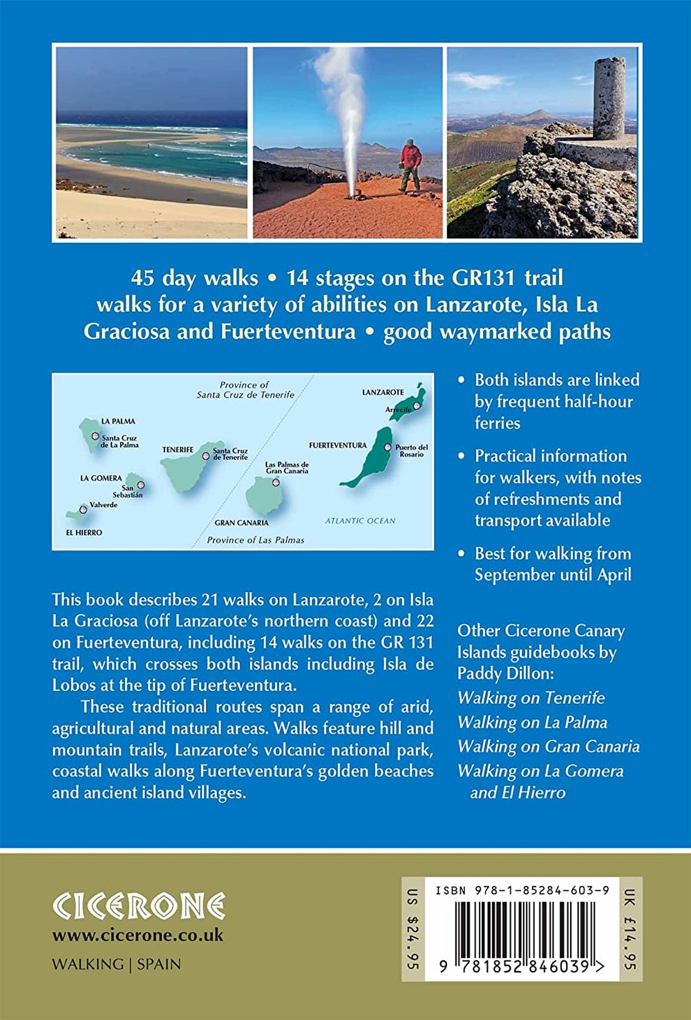 Guide de randonnées (en anglais) - Lanzarote & Fuerteventura : 45 walks including GR131 | Cicerone guide de randonnée Cicerone 
