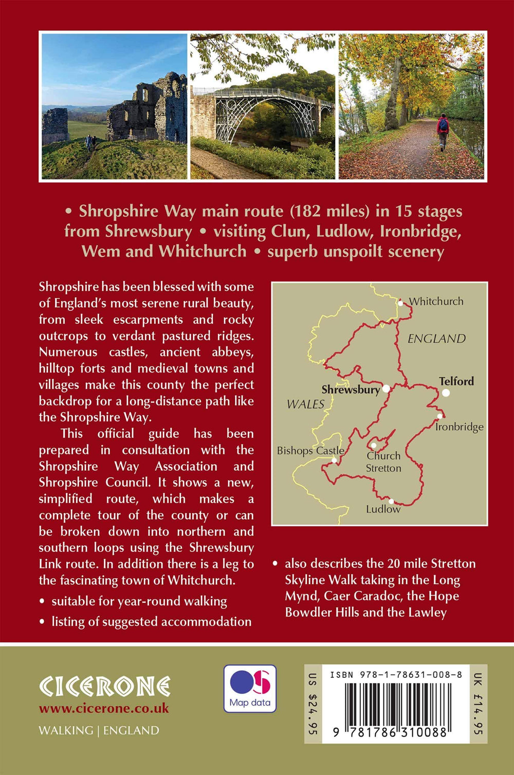 Guide de randonnées (en anglais) - Shropshire Way | Cicerone guide de randonnée Cicerone 