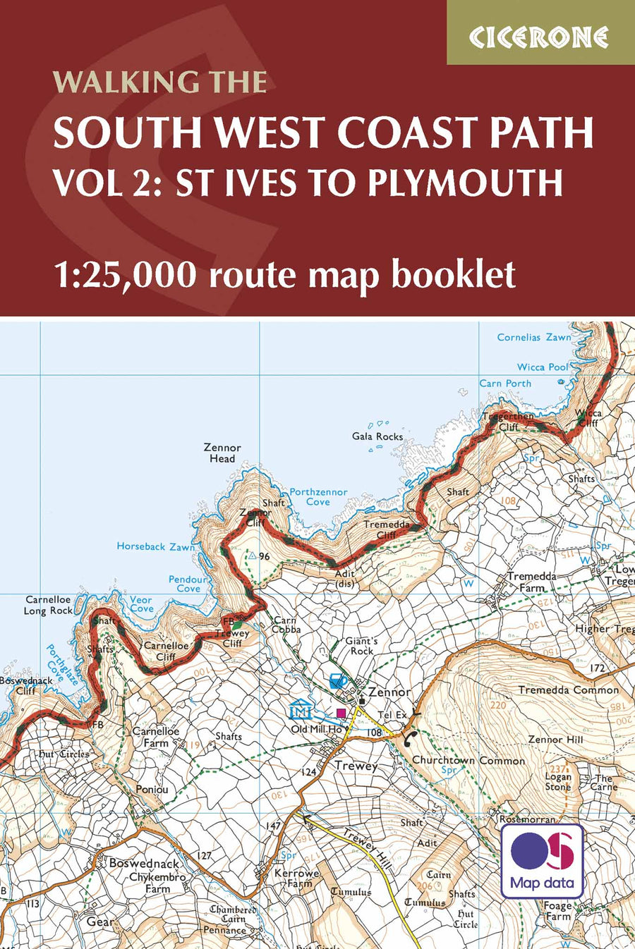 Guide de randonnées (en anglais) - South West Coast Path Map Booklet St Ives to Plymouth | Cicerone guide de randonnée Cicerone 