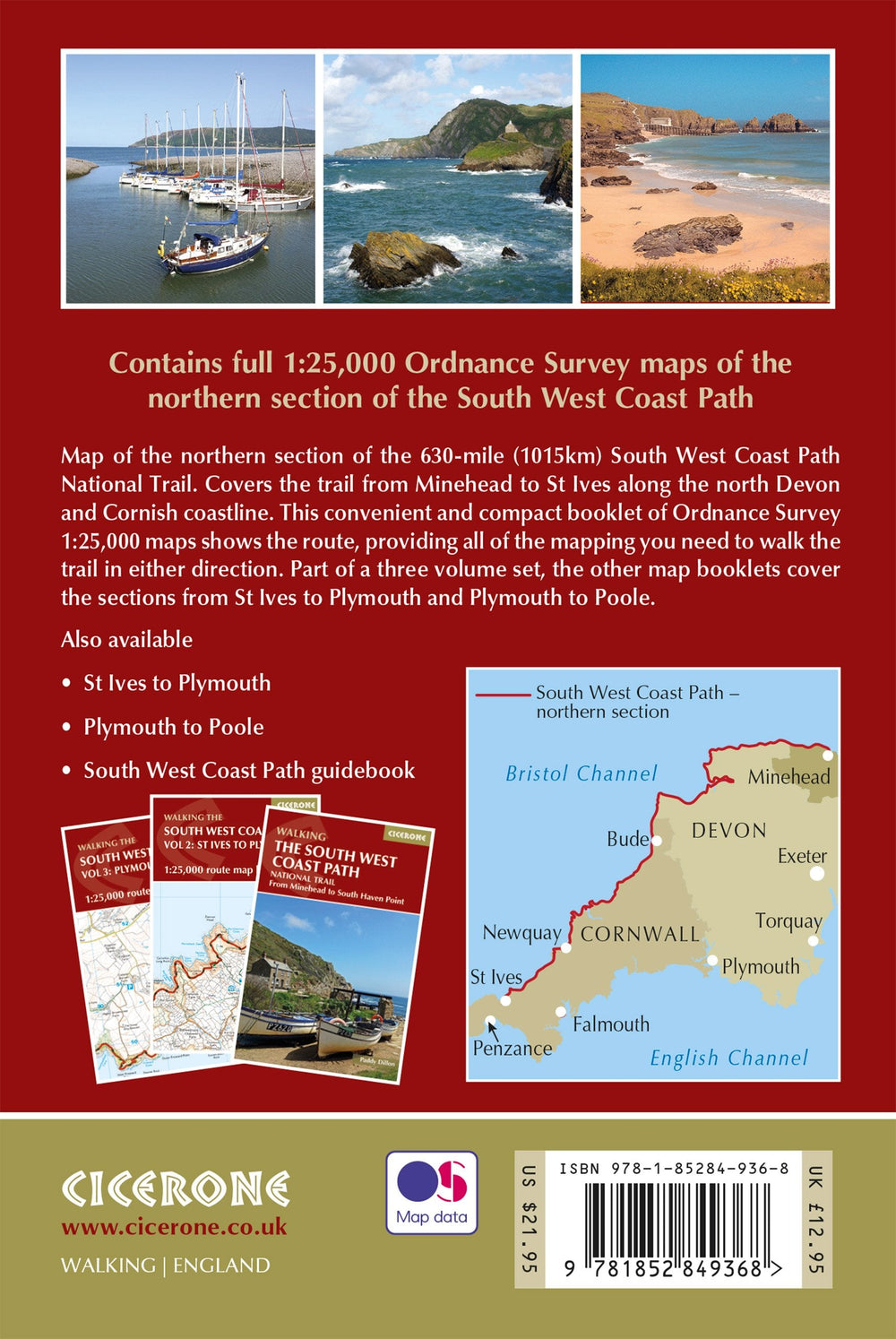 Guide de randonnées (en anglais) - South West Coast Path - Vol.1 : Minehead to St Ives | Cicerone guide de randonnée Cicerone 