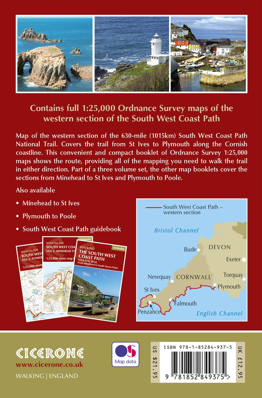 Guide de randonnées (en anglais) - South West Coast Path - Vol.2 : St Ives to Plymouth | Cicerone guide de randonnée Cicerone 