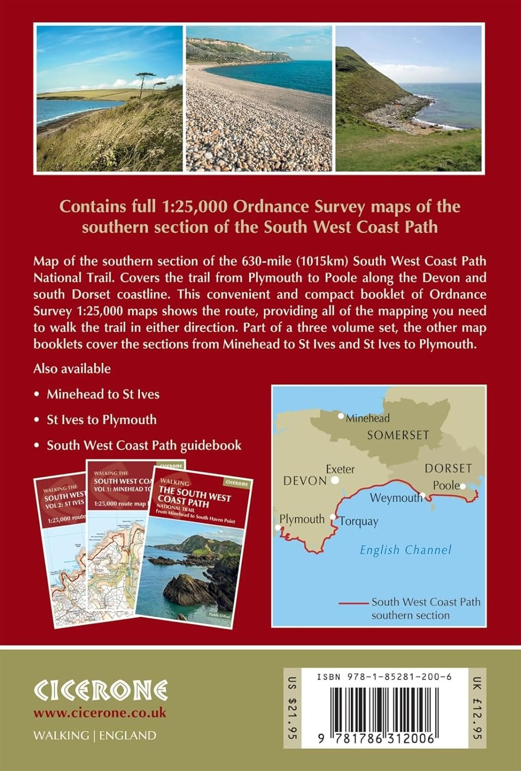 Guide de randonnées (en anglais) - South West Coast Path - Vol.3 : Plymouth to Poole | Cicerone guide petit format Cicerone 