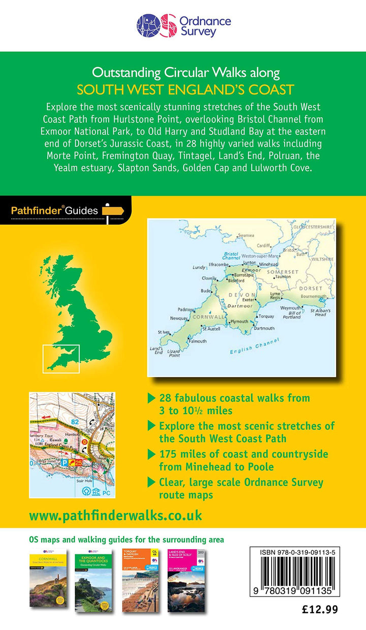 Guide de randonnées (en anglais) - South West England Coastal walks | Ordnance Survey - Pathfinder guides guide de randonnée Ordnance Survey 