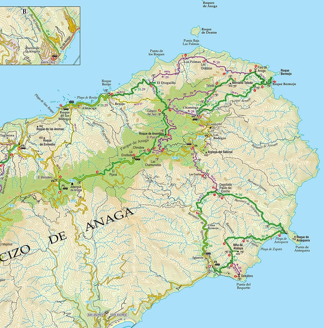 Guide de randonnées (en anglais) - Tenerife - 5 car tours & 80 long and short walks with GPS | Sunflower guide de randonnée Sunflower 