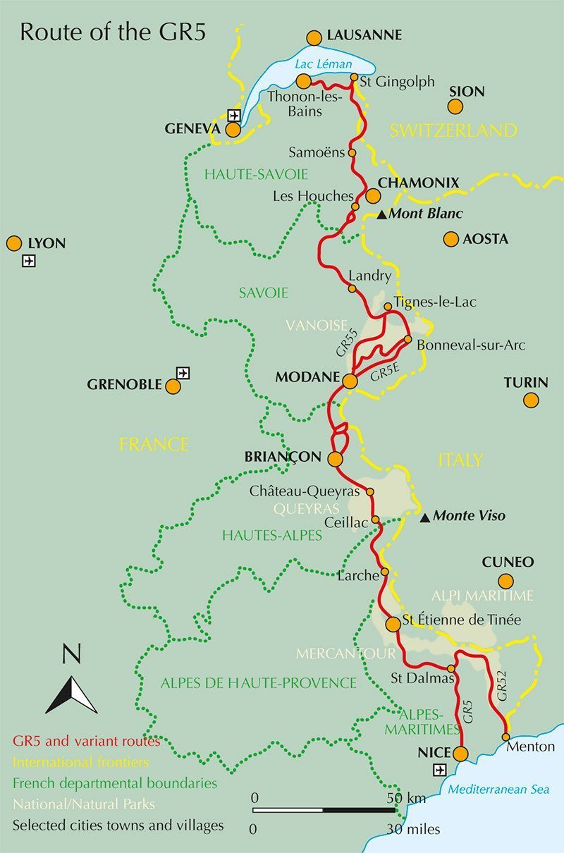 Guide de randonnées (en anglais) - The GR5 trail through the french Alps : from Lake Geneva to Nice | Cicerone guide de randonnée Cicerone 