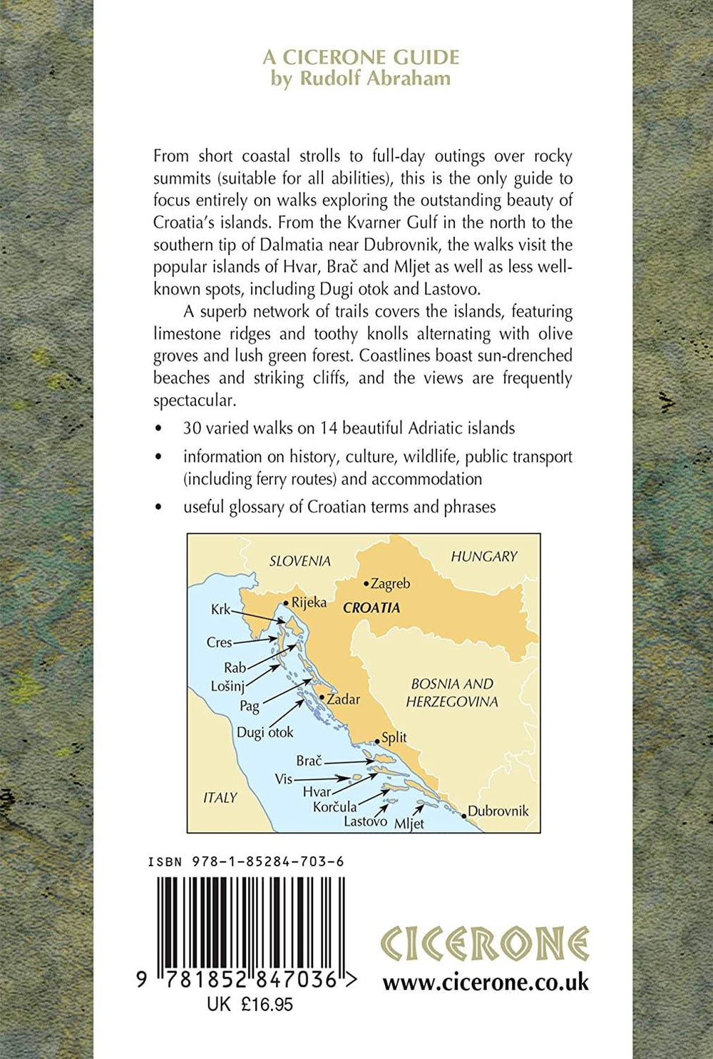 Guide de randonnées (en anglais) - The Islands of Croatia : 30 Walks on 14 Adriatic Islands | Cicerone guide de randonnée Cicerone 