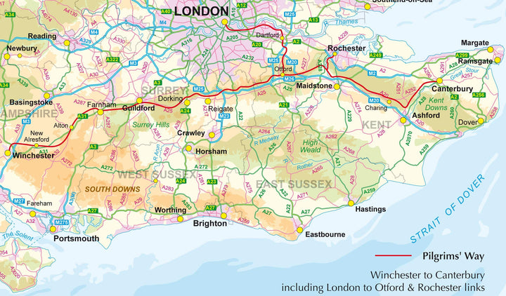 Guide de randonnées (en anglais) - The Pilgrims' Way to Canterbury from Winchester & London | Cicerone guide petit format Cicerone 