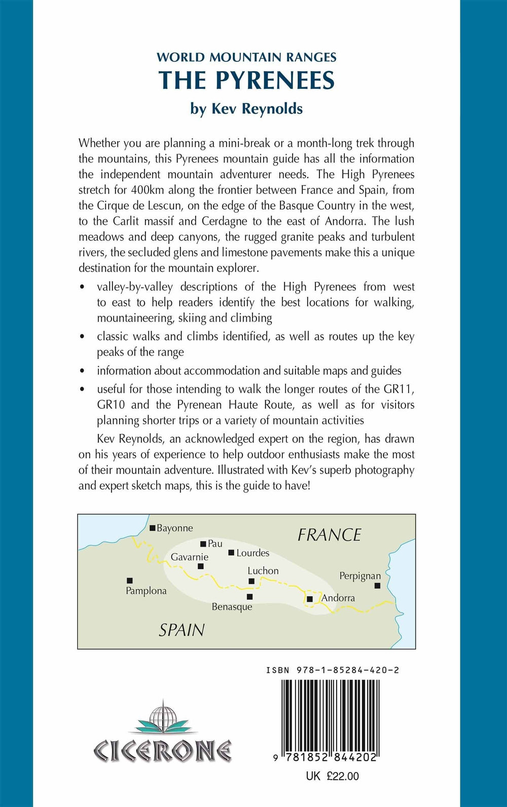 Guide de randonnées (en anglais) - The Pyrenees: The High Pyrenees from the Cirque de Lescun to the Carlit Massif | Cicerone guide de randonnée Cicerone 
