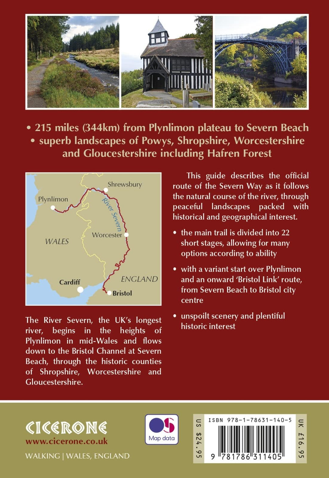 Guide de randonnées (en anglais) - The Severn way | Cicerone guide petit format Cicerone 