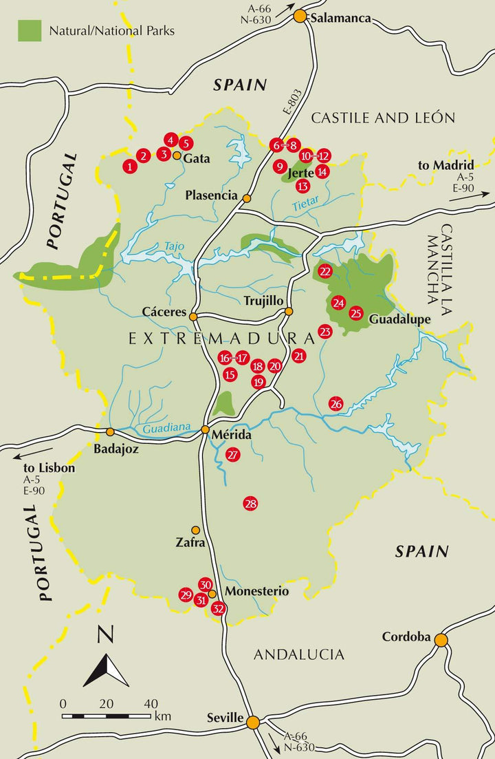 Guide de randonnées (en anglais) - The Sierras of Extremadura | Cicerone guide de randonnée Cicerone 