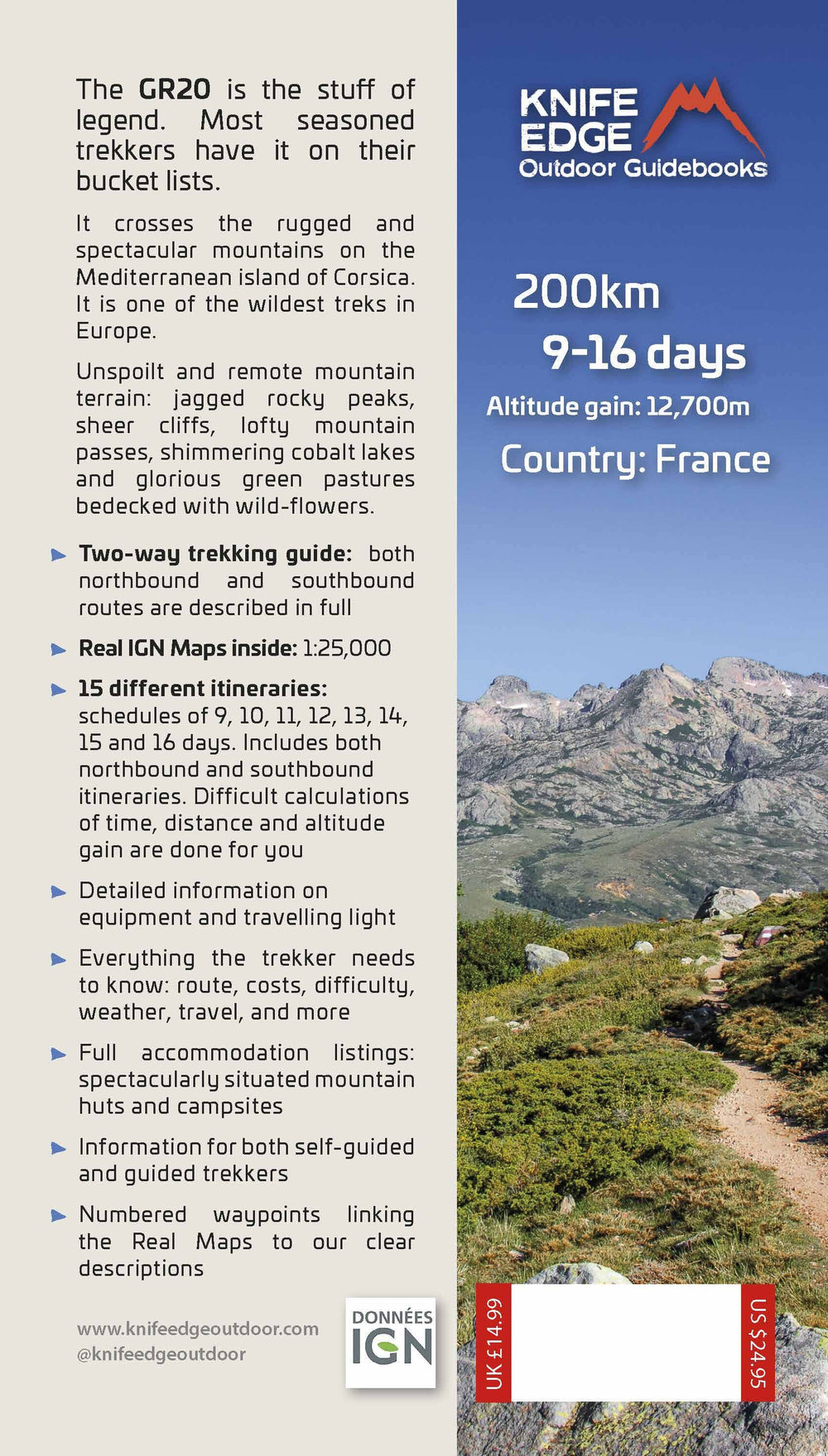 Guide de randonnées (en anglais) - Trekking the Corsica GR20 : Two-way Trekking Guide | Knife Edge Outdoor guide de conversation Knife Edge Outdoor 