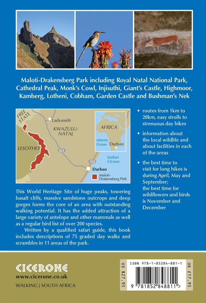 Guide de randonnées (en anglais) - Walking in the Drakensberg : 75 Day Walks (Afrique du Sud) | Cicerone guide de randonnée Cicerone 