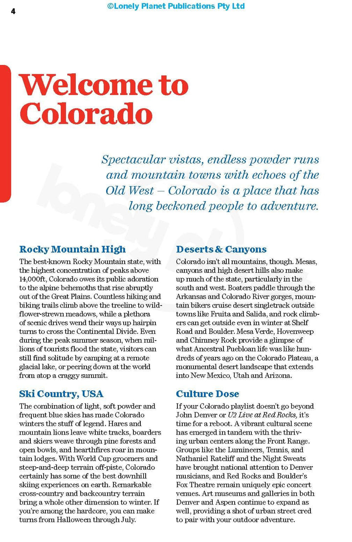 Guide de voyage (en anglais) - Colorado | Lonely Planet guide de voyage Lonely Planet 