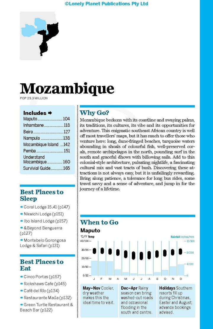 Guide de voyage (en anglais) - Zambia, Mozambique & Malawi | Lonely Planet guide de voyage Lonely Planet EN 