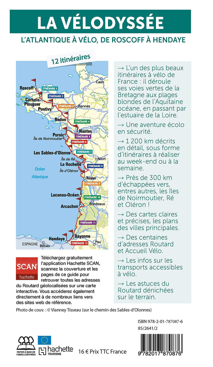 Guide du Routard - La Vélodyssée : L'Atlantique à vélo, de Roscoff à Hendaye | Hachette guide de voyage Hachette 