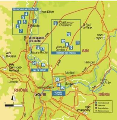 Guide vélo - Boucles à vélo autour de Lyon : Dombes, Beaujolais, Val de Saône | Chamina guide vélo Chamina 