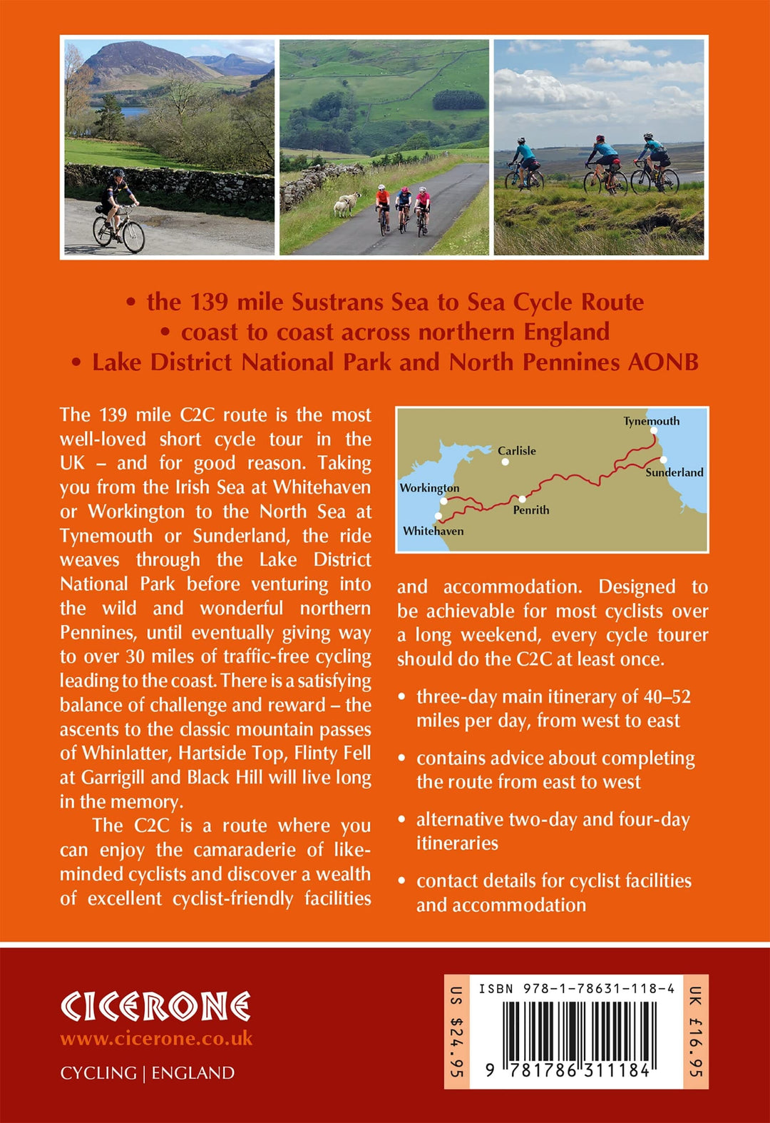 Guide vélo (en anglais) - Coast to Coast Cycle Route, Whitehaven or Workington to Tynemouth or Sunderland | Cicerone guide vélo Cicerone 