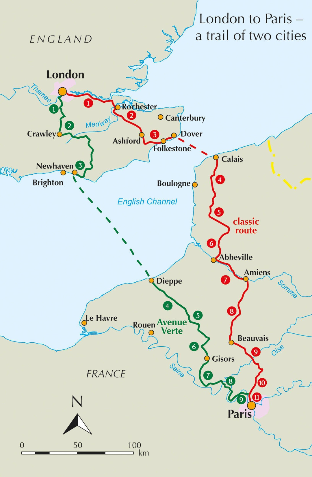 Guide vélo (en anglais) - Cycling London to Paris : The classic Dover/Calais route and the Avenue Verte | Cicerone guide vélo Cicerone 