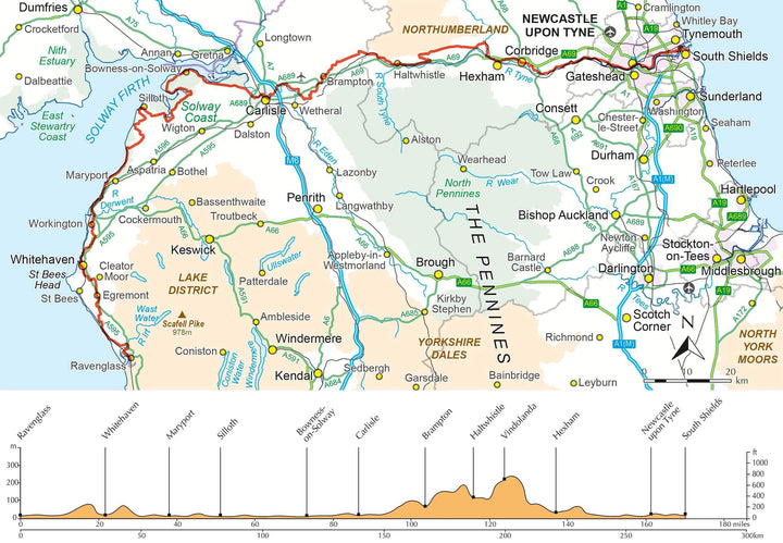 Guide vélo (en anglais) - Hadrian's Cycleway - Ravenglass to South Shields (Angleterre) | Cicerone guide vélo Cicerone 