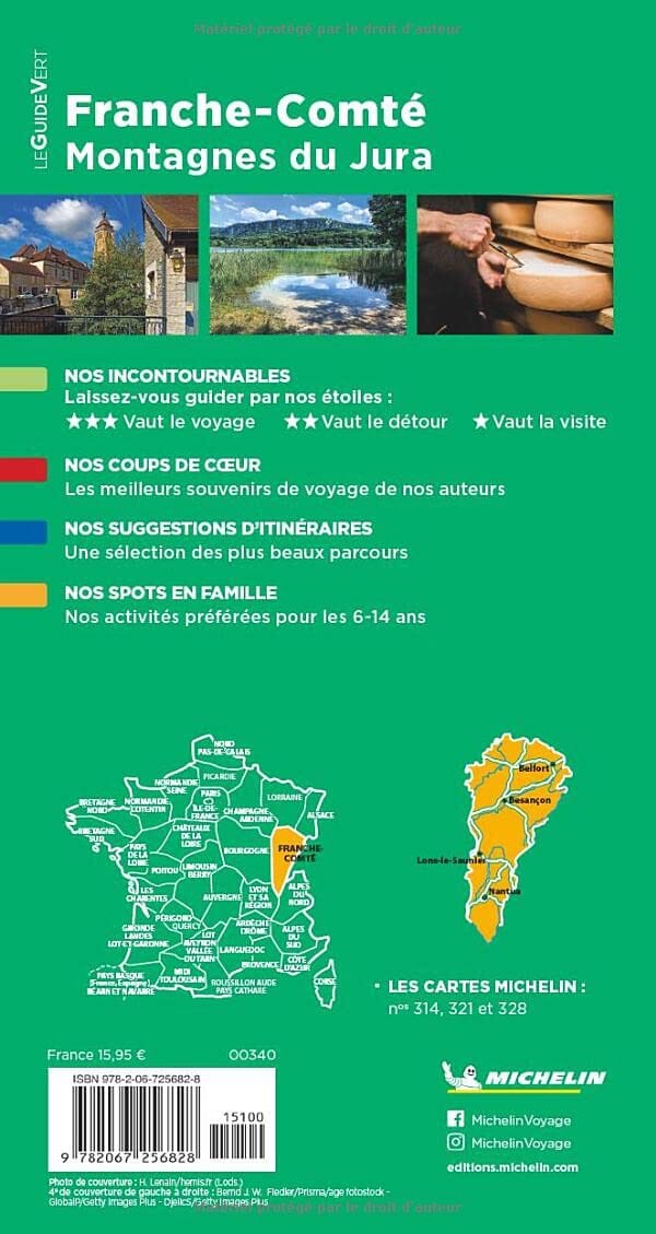 Guide Vert - Franche-Comté, Montagnes du Jura - Édition 2023 | Michelin guide de voyage Michelin 