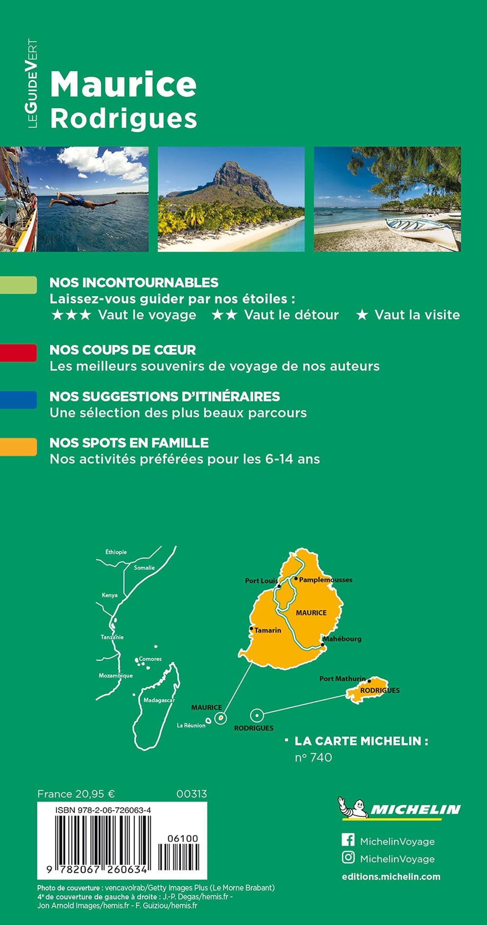 Guide Vert - Maurice, Rodrigues - Édition 2023 | Michelin guide de voyage Michelin 