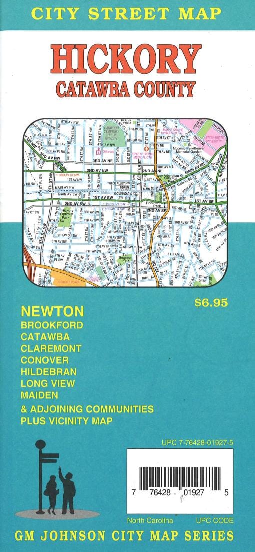 Hickory : Catawba County : city street map | GM Johnson carte pliée 