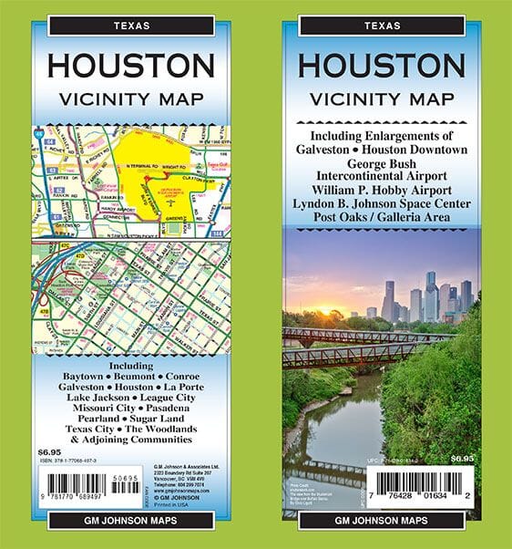 Houston & Vicinity, Texas | GM Johnson carte pliée 