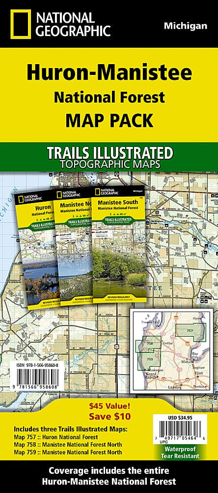 Huron-Manistee National Forest [Map Pack Bundle] | National Geographic carte pliée 