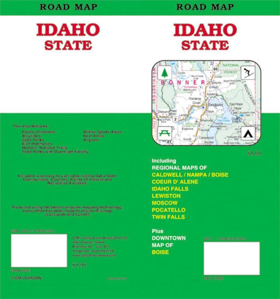 Idaho - Road Map | GM Johnson Road Map 