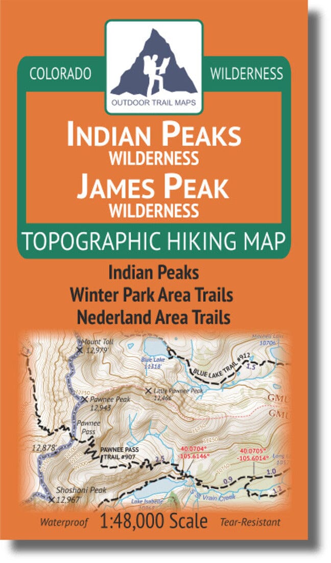 Indian Peaks / James Peak Wilderness 1:48k | Outdoor Trail Maps LLC carte pliée 