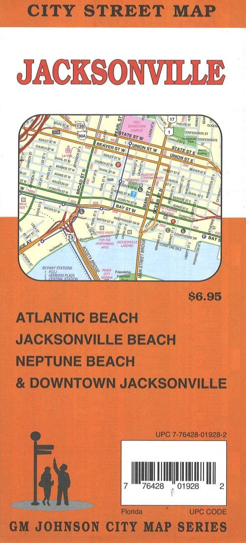 Jacksonville : City Street Map | GM Johnson carte pliée 