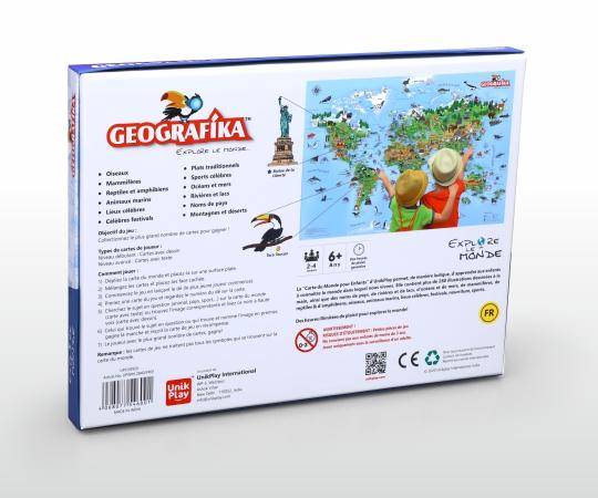 Jeu éducatif - Geografika : Explore Le Monde (Carte du monde pour enfants 6 ans et +) | Unik Play puzzle Geotoys 