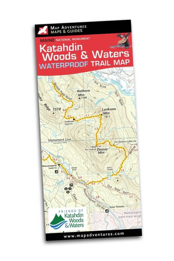 Katahdin Woods & Waters National Monument Trail Map | Map Adventures carte pliée 