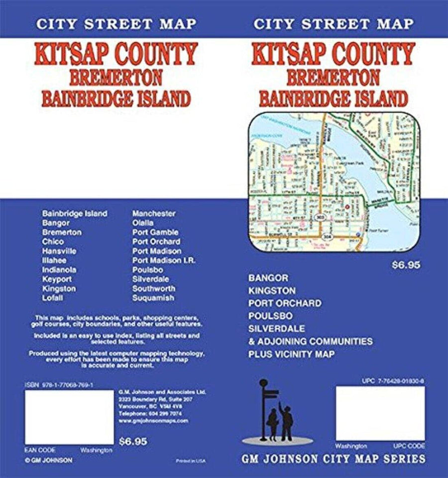 Kitsap County : Bremerton : Bainbridge Island : city street map | GM Johnson carte pliée 