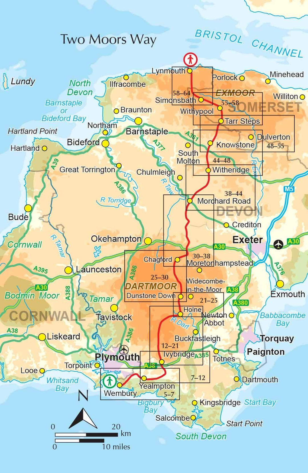 Livret (en anglais) - Walking the Two Moors Way | Cicerone guide de randonnée Cicerone 