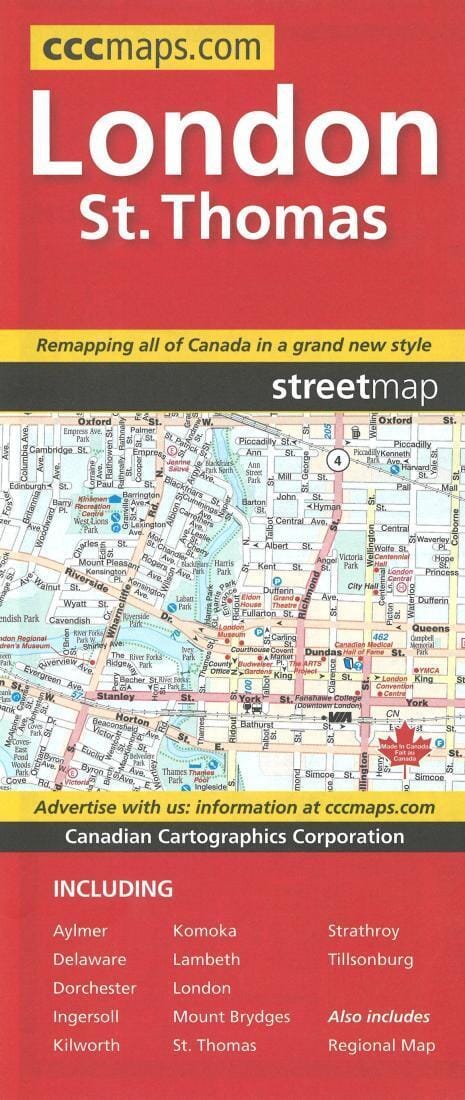 London and St. Thomas - Ontario | Canadian Cartographics Corporation Road Map 