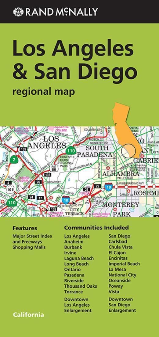 Los Angeles and San Diego, California Regional by Rand McNally